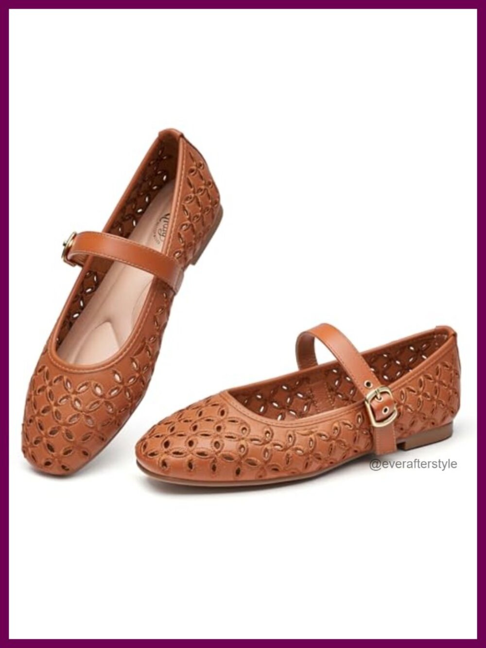 Mary Jane Flats Women Round Toe Adjustable Buckle Memory Foam Comfort Shoes